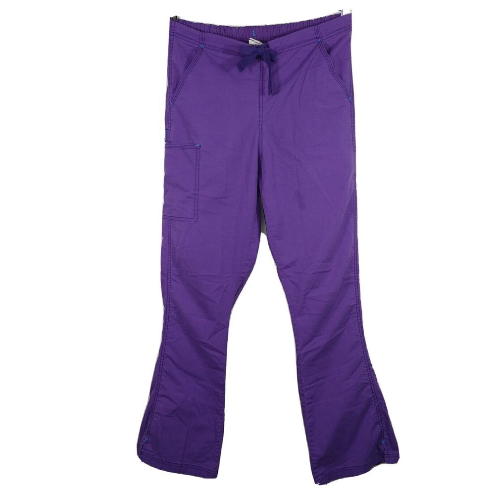 Spread Good Cheer Scrub Pants Women Size ST Purple Drawstring Elastic Waist